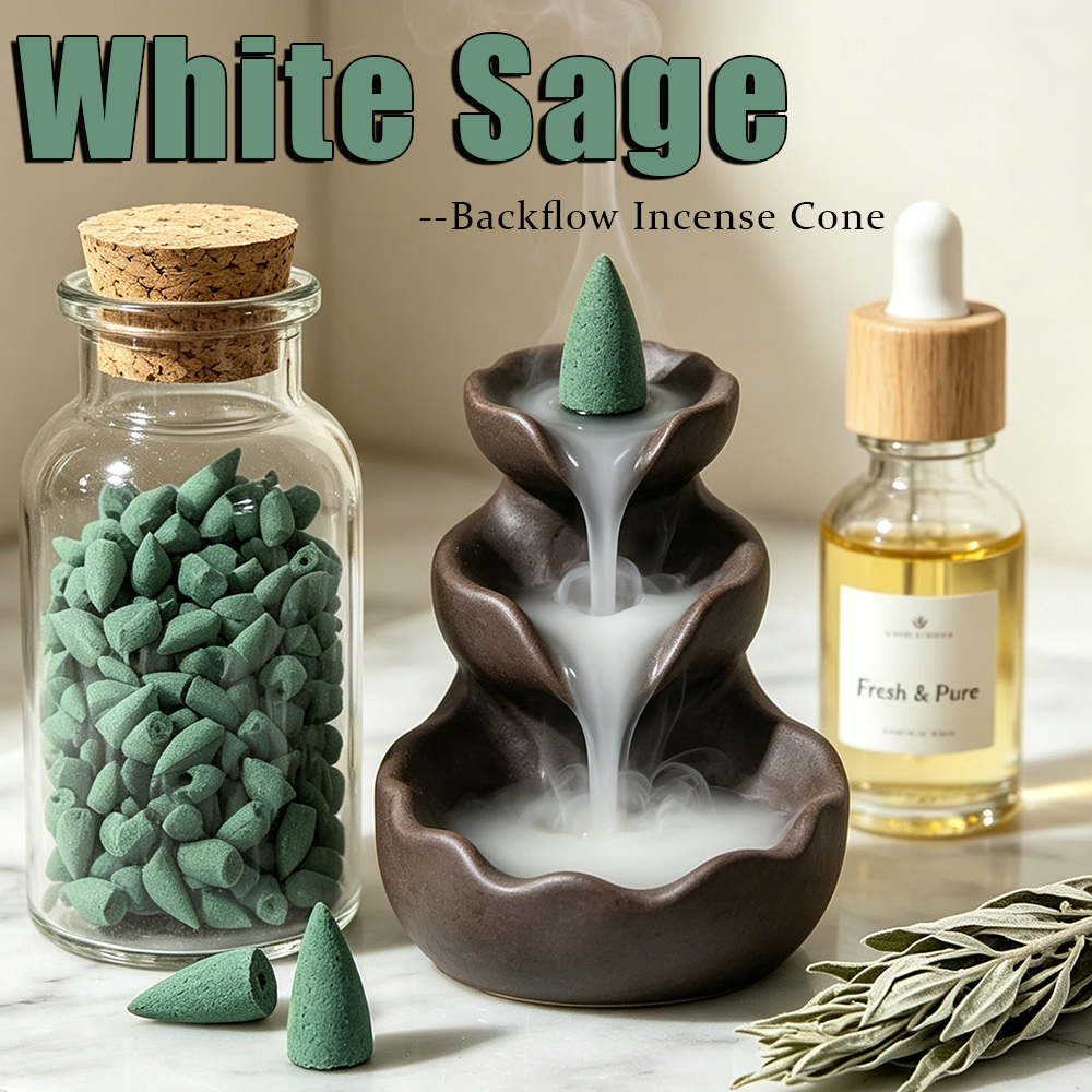 Home Office Guest Room - Conos de Incienso de Salvia Blanca