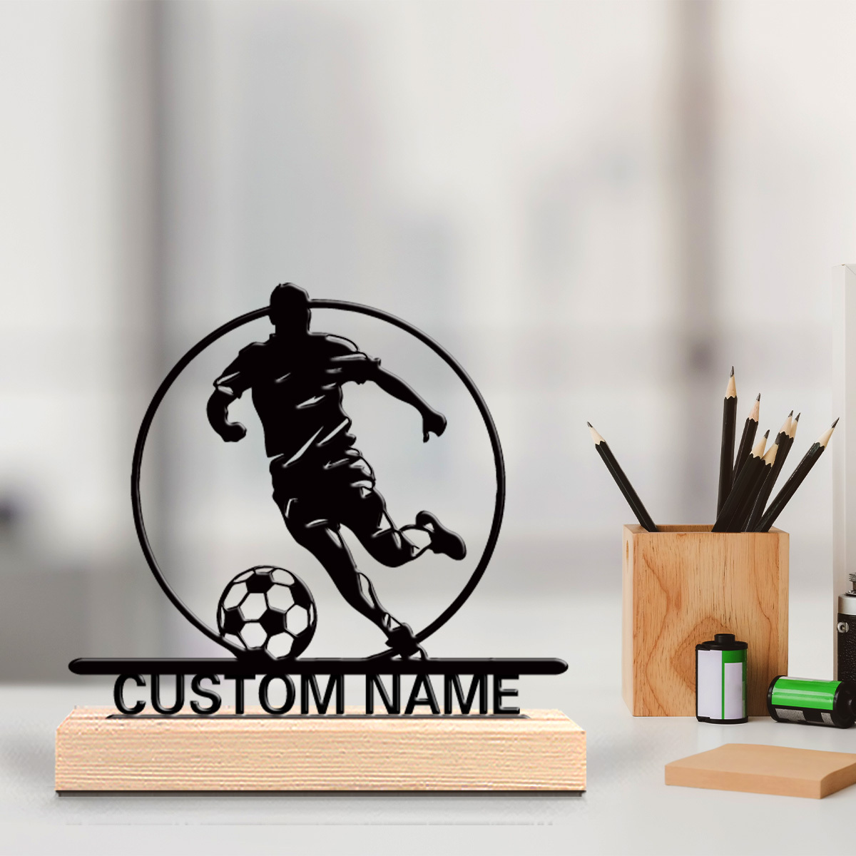 Home Office Hidden Desk - Estatua Metálica Personalizada de Jugador de