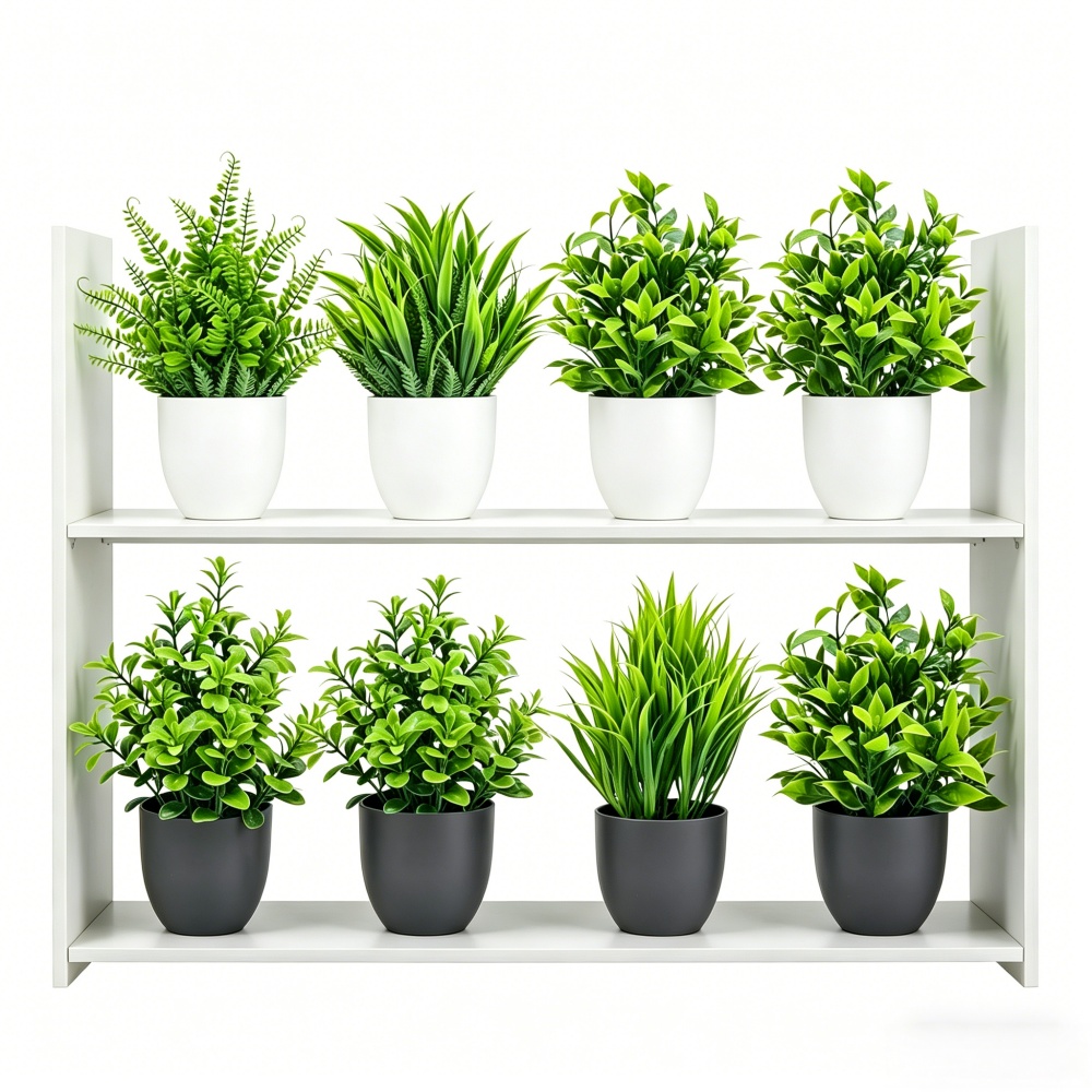 Plant Desk Mini - Juego de 4 Mini Plantas Artificiales