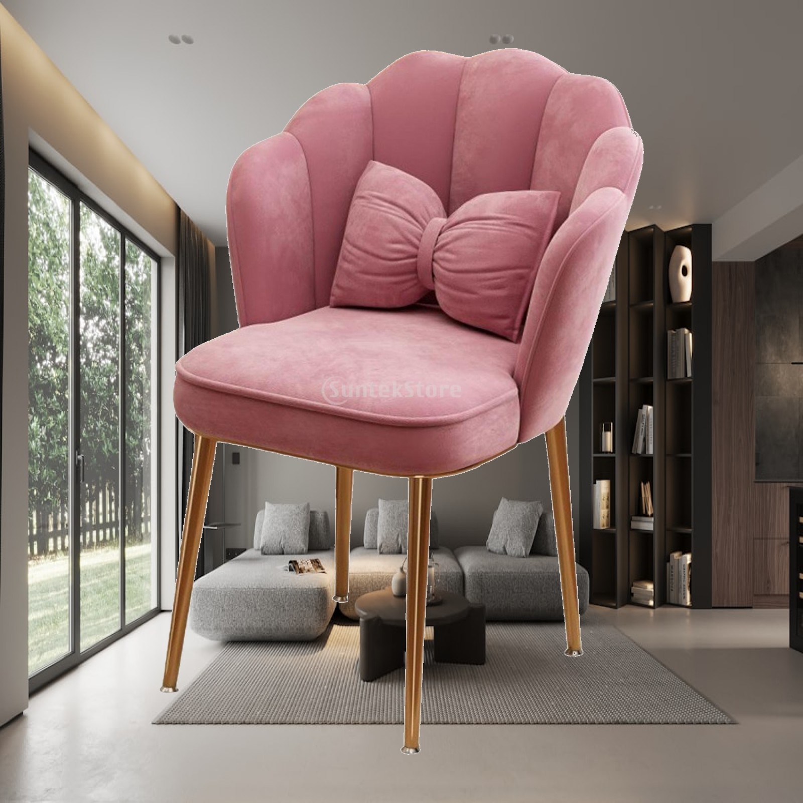 Home Office Guest Room - Silla de Maquillaje Contemporánea con Respaldo